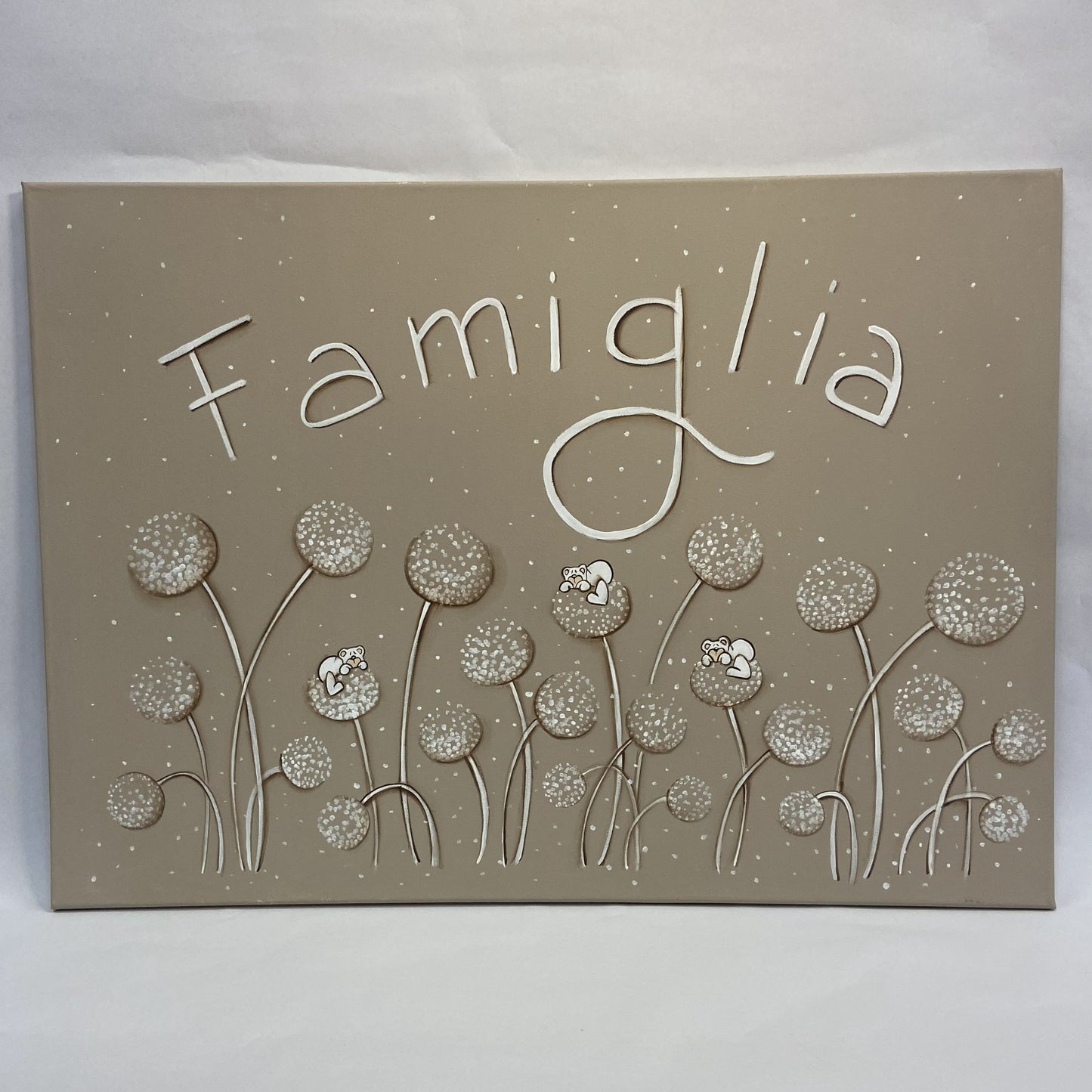 Quadro dipinto su tela Famiglia