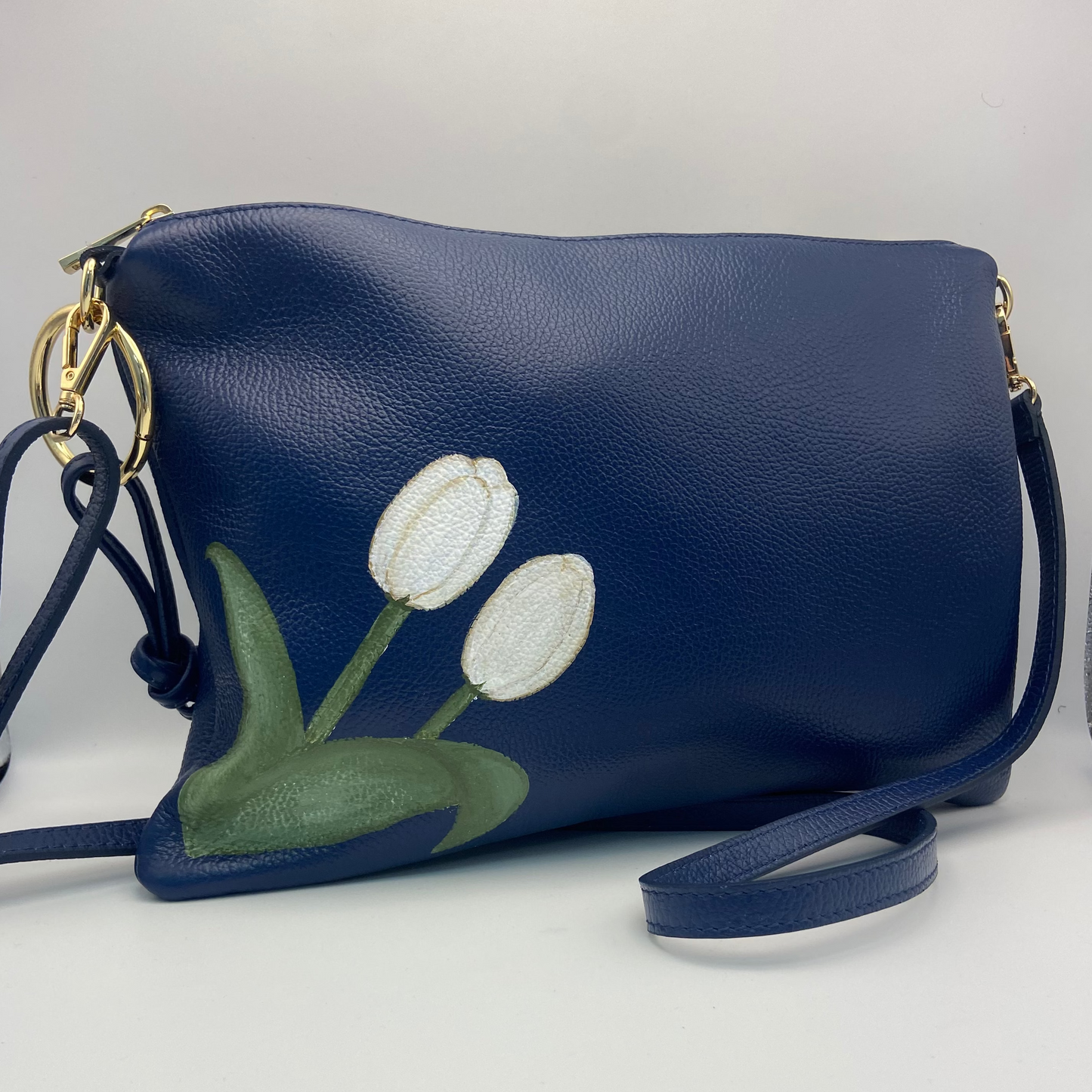 Borsa vera pelle Blu
